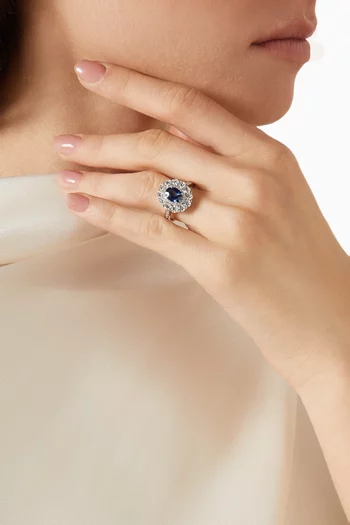 خاتم 1735 بتصميم مزدوج مرصع بالماس والياقوت