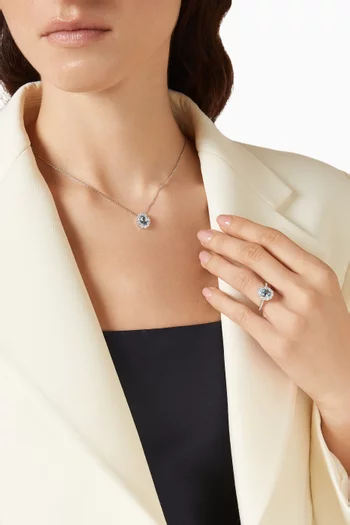 1735 Aquamarine & Diamond Pendant Necklace