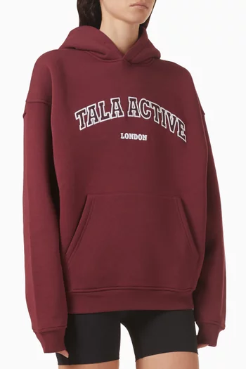 كنزة رياضية بغطاء رأس وقصة فضفاضة مزيج قطن عضوي