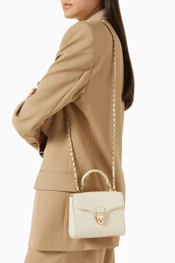 Mini Mayfair® Top-handle Bag in Croc-embossed Patent Leather