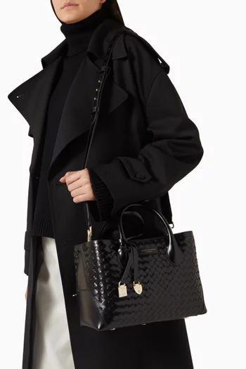 حقيبة يد لندن متوسطة جلد مجدول