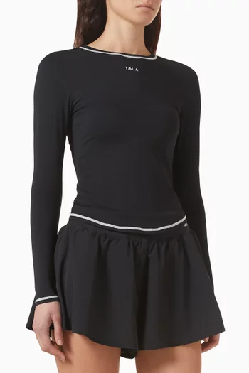 بلوزة رياضية بحياكة بلون مغاير قماش الترالايت