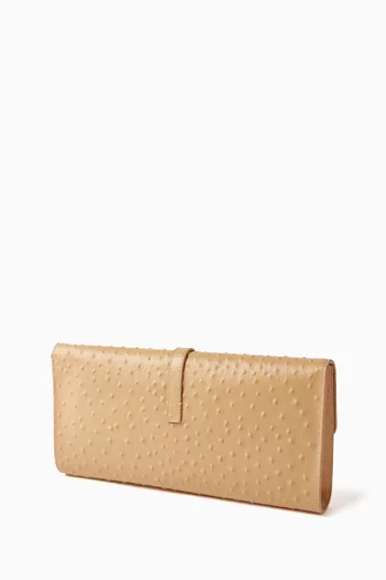 Mohini Clutch in Ostrich-embossed Leather
