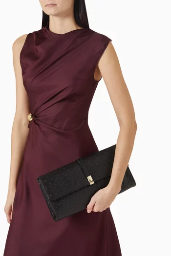 كلاتش موهيني جلد بنقشة جلد النعام