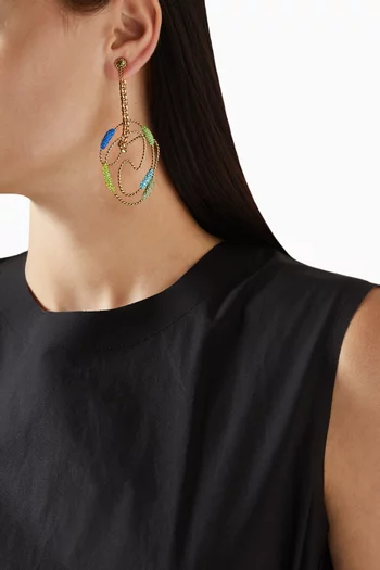 أقراط متدلية بتصميم حلزوني ومشبك نحاس مطلي بذهب عيار 18