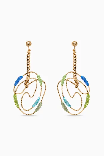 أقراط متدلية بتصميم حلزوني ومشبك نحاس مطلي بذهب عيار 18