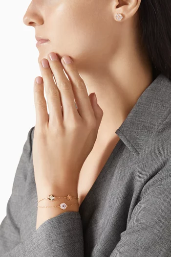 Forget Me Not Bracelet & Earrings Set in 18kt Gold-plated Brass