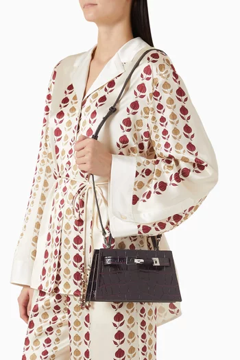 حقيبة لي رادزيويل ميني بيد علوية جلد بنقشة جلد التمساح