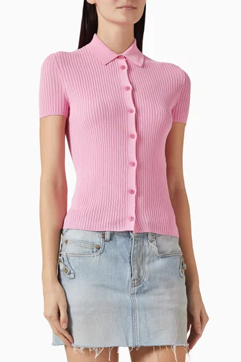 Polo Shirt in Rib-knit