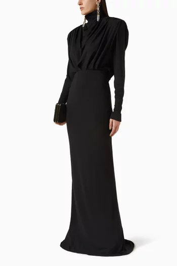 Column Power Dress in Wool Jersey