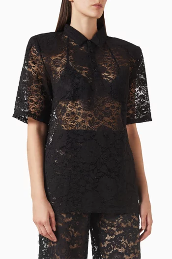 Polo Shirt in Sheer Lace