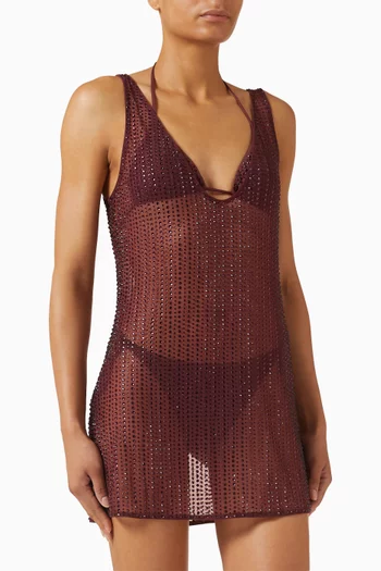 Malibu Crystal-embellished Mini Dress