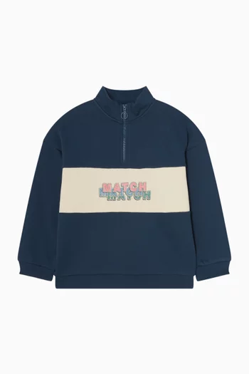Lou Half-zip Sweatshirt in Cotton-blend