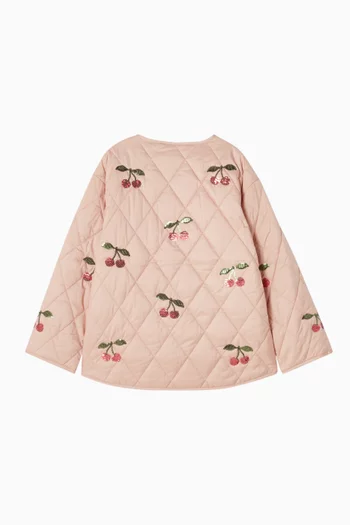 جاكيت فلورا مطرز بنقشة كرز بالترتر