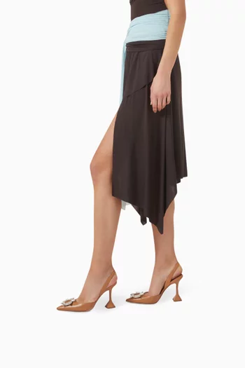 حذاء كلاسيك بيجوم بسير خلفي وكعب 95 مم جلد نابا