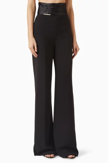 Flared-leg Pants in Crepe