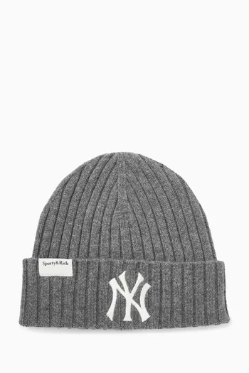 Heritage Yankees Serif Beanie in Cashmere Blend