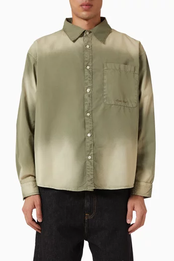 Sun Faded Script Logo Shirt in Cotton