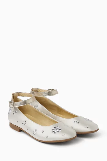 Rhinestone-embellished Ballerinas