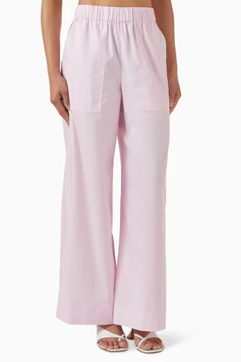 Arden Wide-leg Pants in Cotton Blend