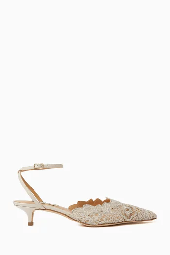 Amalfi 35 Pumps in Lace & Leather