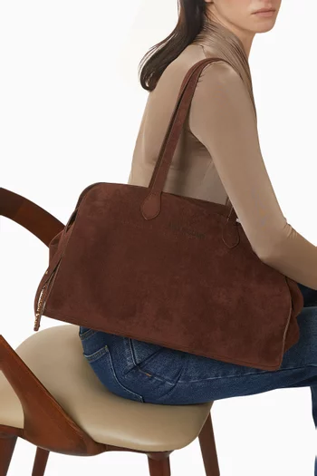 حقيبة يد بشعار الماركة جلد صناعي