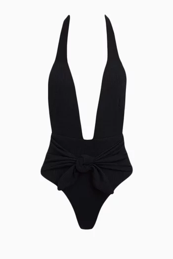 لباس سباحة تروبيز قطعة واحدة بأربطة