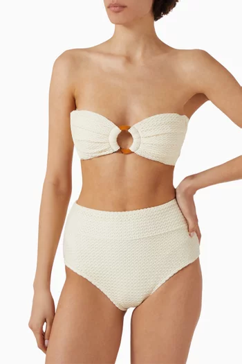 قطعة بيكيني سفلية بخصر مرتفع كروشيه