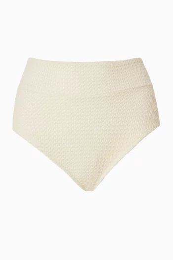 قطعة بيكيني سفلية بخصر مرتفع كروشيه