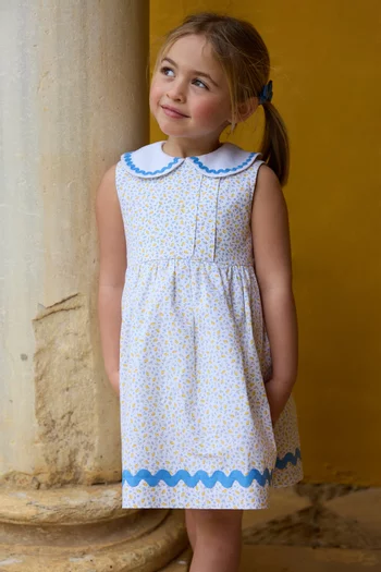 فستان اميليا بياقة ونقشة