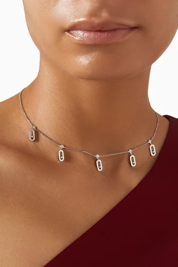 Move Uno Drop Diamond Choker Necklace in 18kt White Gold