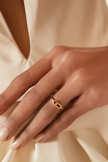 خاتم موف اونو ذهب أصفر عيار 18‏ مرصع بالماس