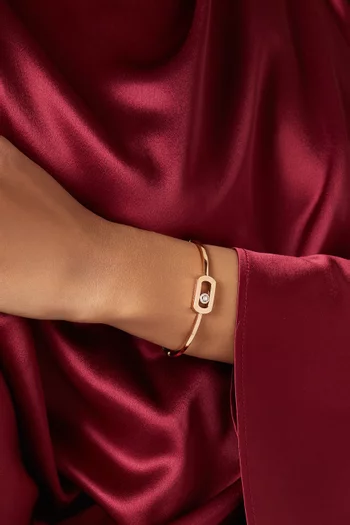 سوار سو موف مرصع بالماس ذهب وردي عيار 18