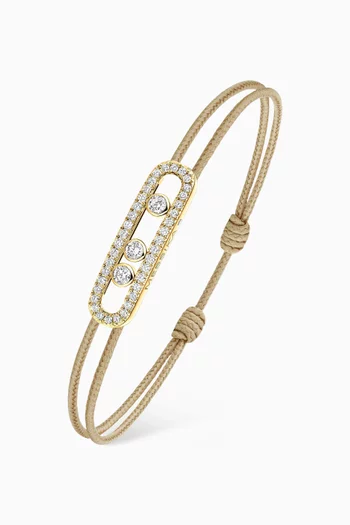 سوار بتصميم خيط مرصع بالماس ذهب أصفر عيار 18 من مجموعة كيرز