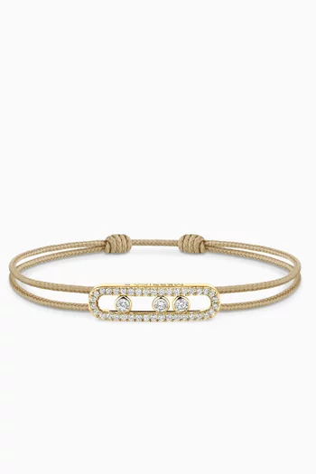 سوار بتصميم خيط مرصع بالماس ذهب أصفر عيار 18 من مجموعة كيرز