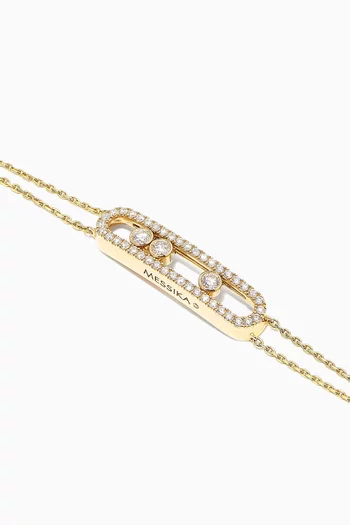 سوار موف كلاسيك مرصع بماس بافيه ذهب أصفر عيار 18