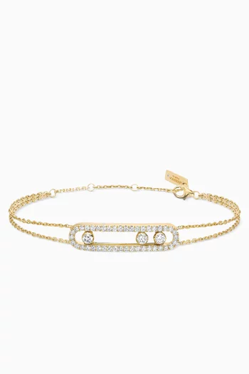 سوار موف كلاسيك مرصع بماس بافيه ذهب أصفر عيار 18