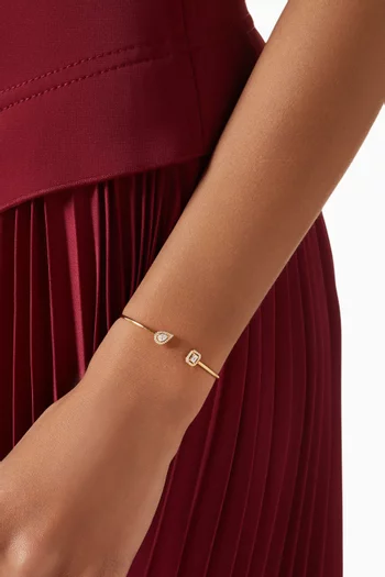 My Twin Toi & Moi Diamond Thin Bangle in 18kt Yellow Gold