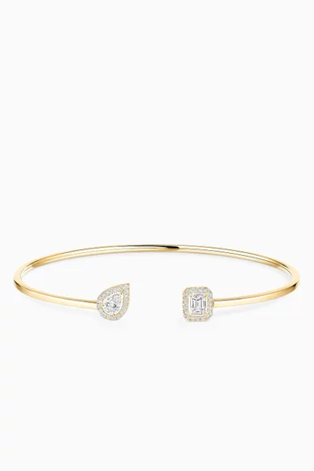 سوار ماي توين توا اند موا رفيع مرصع بالماس ذهب أصفر عيار 18