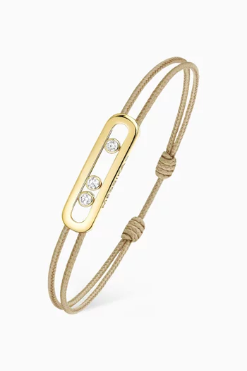 سوار بتصميم خيط مرصع بالماس ذهب أصفر عيار 18 من مجموعة كيرز