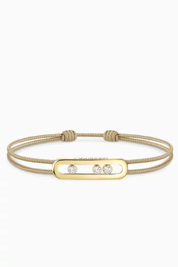 سوار بتصميم خيط مرصع بالماس ذهب أصفر عيار 18 من مجموعة كيرز