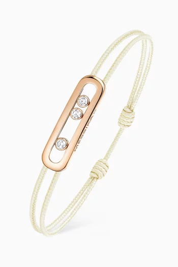 سوار بتصميم خيط مرصع بالماس ذهب وردي عيار 18 من مجموعة كيرز