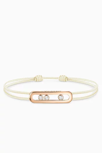 سوار بتصميم خيط مرصع بالماس ذهب وردي عيار 18 من مجموعة كيرز