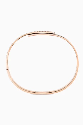 سوار موف نوا سيزيل بجزء مرصع بماس بافيه ذهب وردي عيار 18