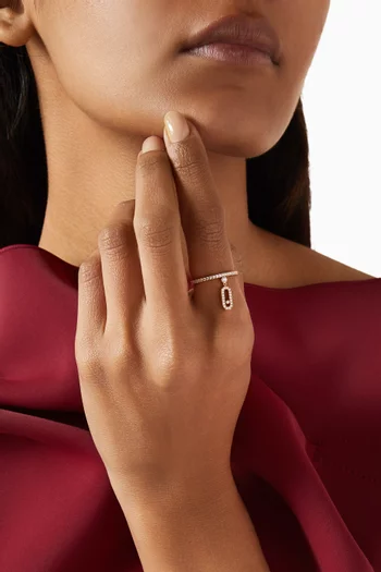 Move Uno Pavé Drop Diamond Ring in 18kt Rose Gold