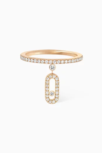 Move Uno Pavé Drop Diamond Ring in 18kt Rose Gold