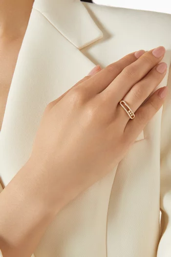 Baby Move Pavé Diamond Ring in 18kt Yellow Gold