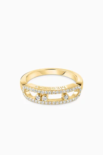 Baby Move Pavé Diamond Ring in 18kt Yellow Gold