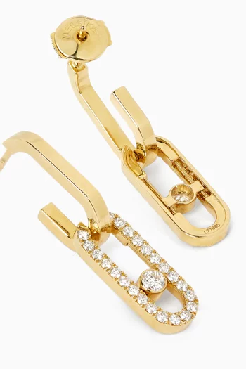 Move Link Diamond Pendant Earrings in 18kt Yellow Gold
