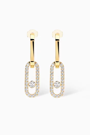 Move Link Diamond Pendant Earrings in 18kt Yellow Gold